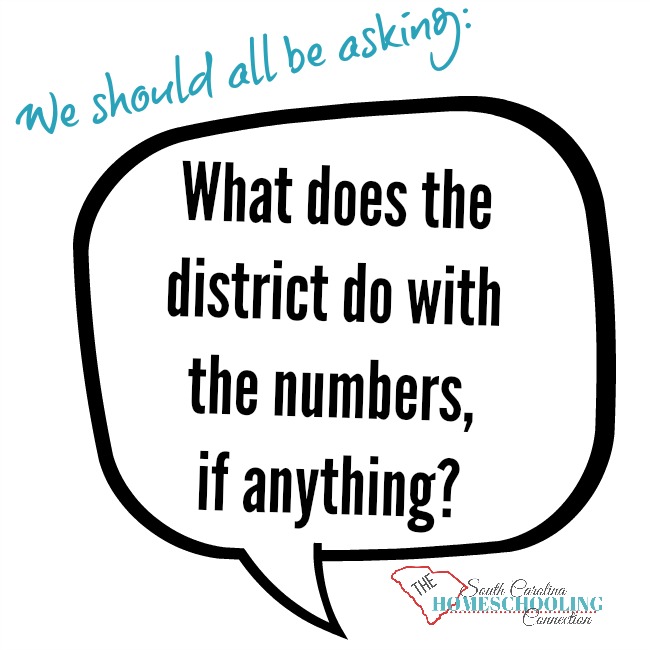 We should be asking: "What does the district do with the homeschool numbers, if anything?"