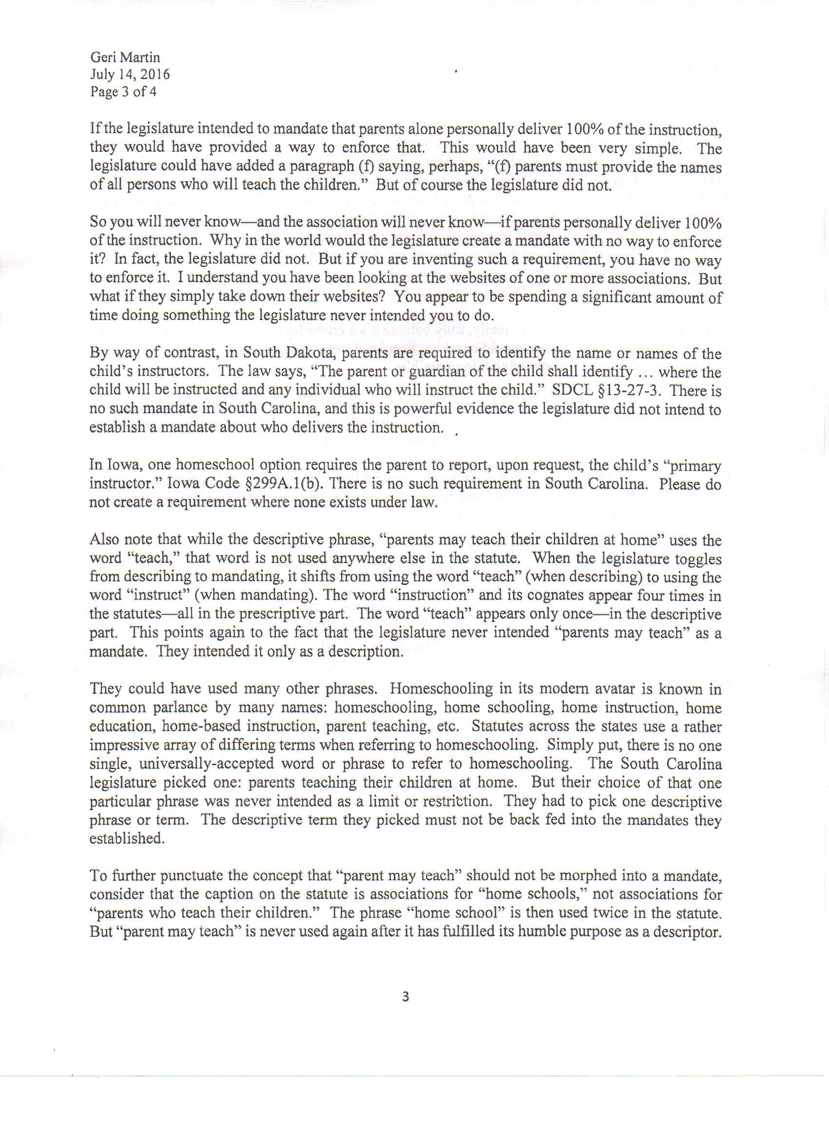 Letter from HSLDA (7-15-2016)