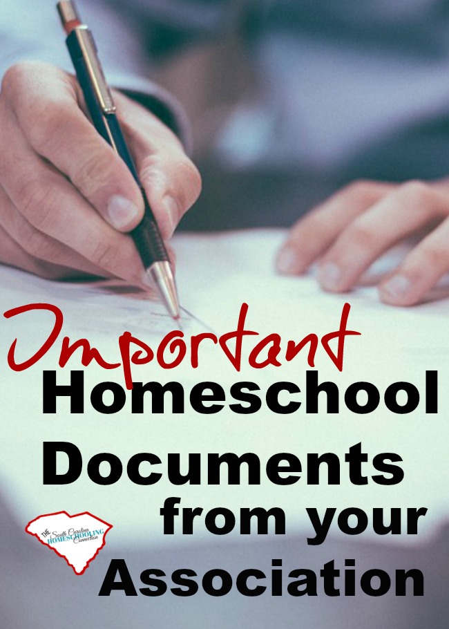 In South Carolina, these important homeschool documents verify that you are legally compliant. Talk to your association director about their procedures for obtaining these important homeschool documents.