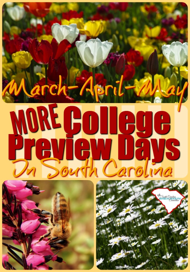 More College Preview Days Spring 2017 in South Carolina