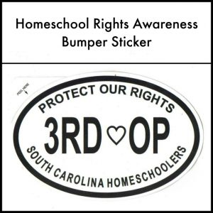 Get your homeschool rights awareness bumper sticker here.