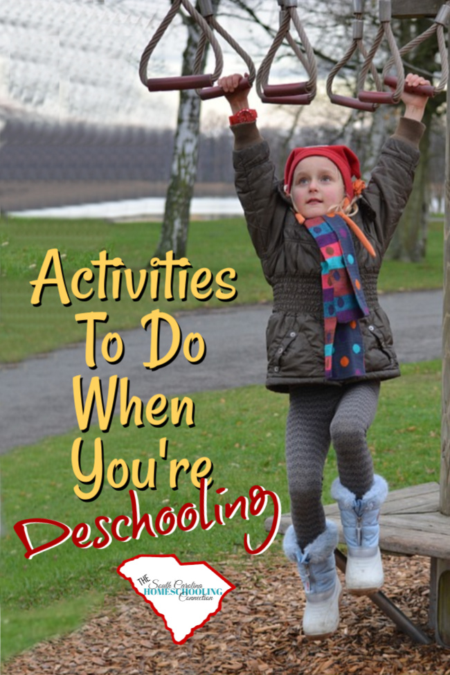 Deschooling is the mental adjustment period when you leave the school system. Let's consider some deschooling activities to do while you adjust to your new homeschooling lifestyle.