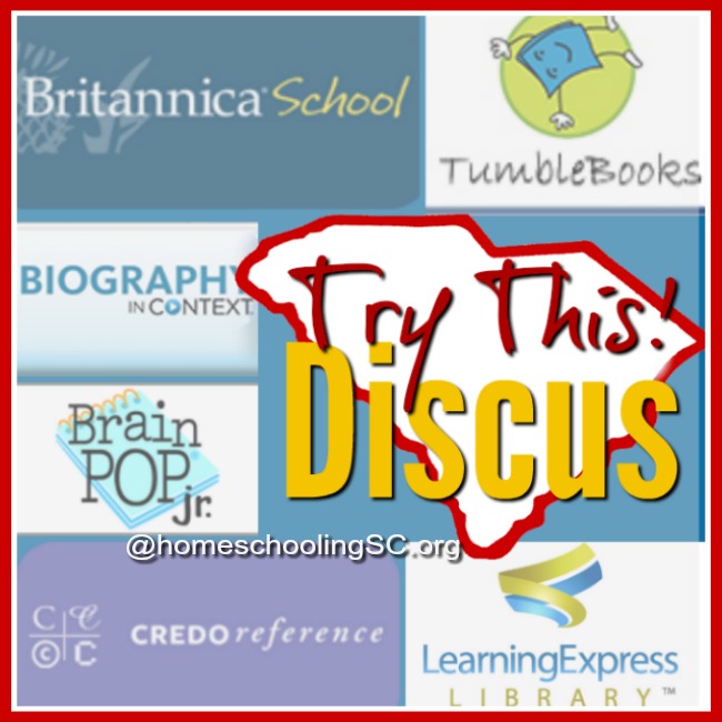 Move over Google. It's time to try this instead: Discus. The Discus resource is one of my favorite homeschool tools. And it's FREE for all residents in South Carolina!