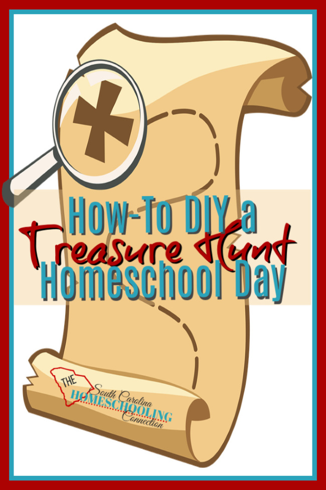 What does a homeschool school day look like? Here's an example from a homeschooling dad in South Carolina.  He created an impromptu treasure hunt homeschool day. 