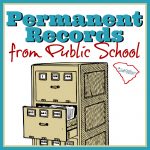 File cabinet with public school permanent records